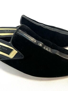 rag & bone Black Suede Mule Loafers Minimalist Slip On EU 38 US 7.5